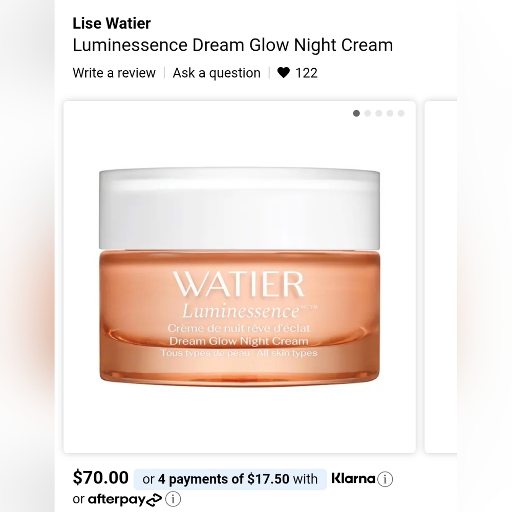 Lise Watier Luminessence Dream Glow Night Cream 50 Ml